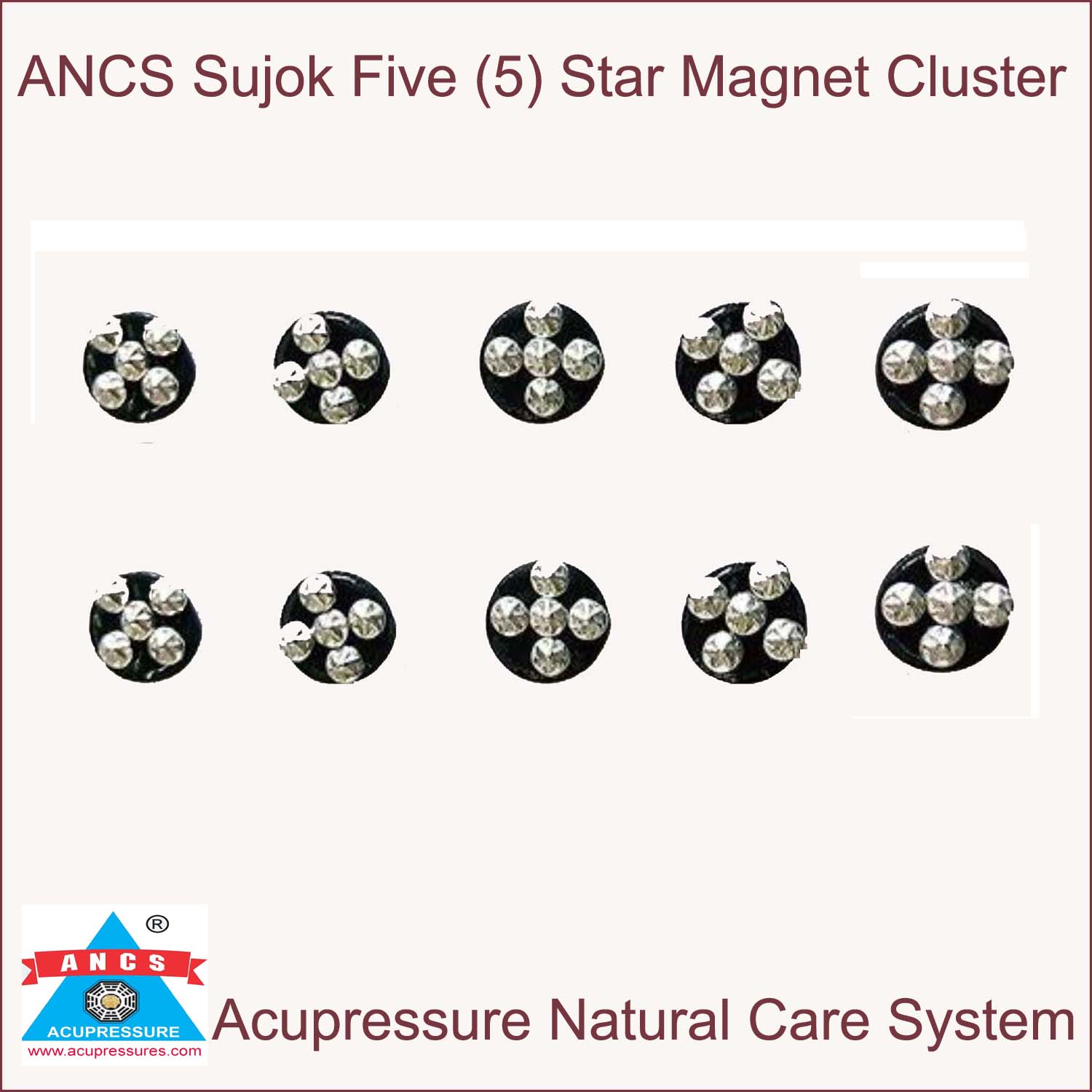 Sujok Five Star Cluster Magnet Round (Set-10) 