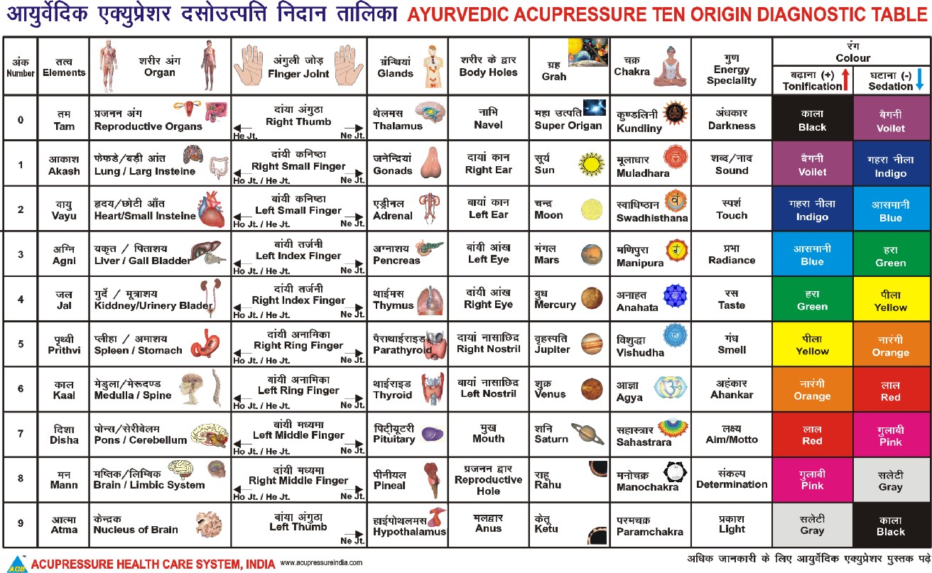 ANCS Ayruvedic Chart  Ten Origin 