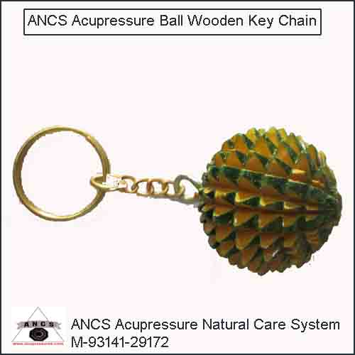 Acupressure Ball Key Chain (Wooden) 
